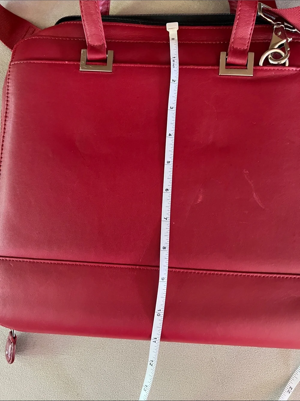 Franklin Covey Full Grain Red Leather Planner Organizer Shoulder Strap